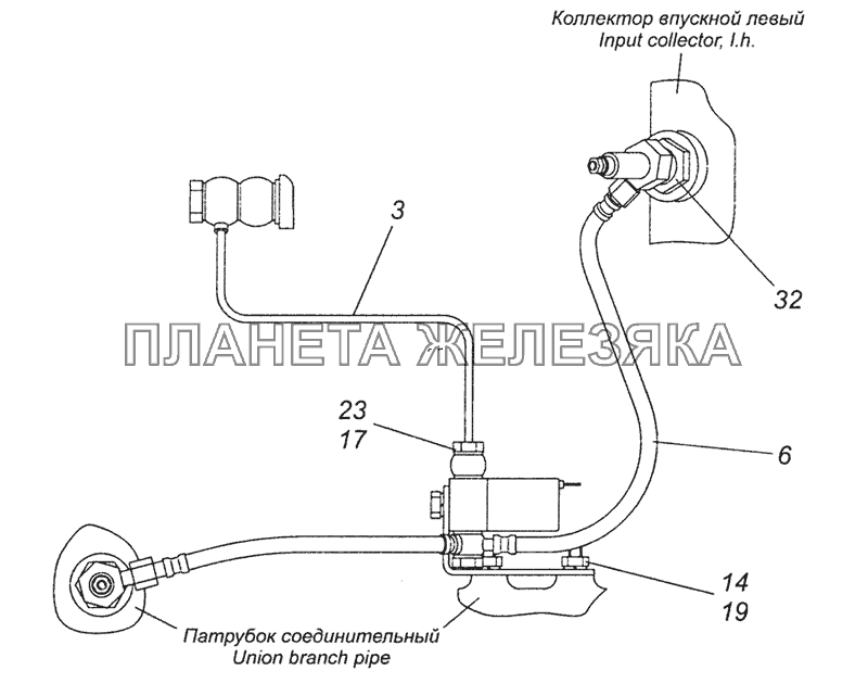 7482.1022800-10 Установка магнитного клапана КамАЗ-6522 (Euro-2, 3)